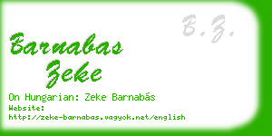 barnabas zeke business card