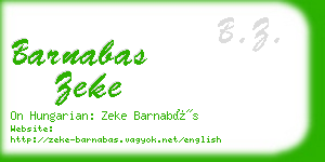 barnabas zeke business card